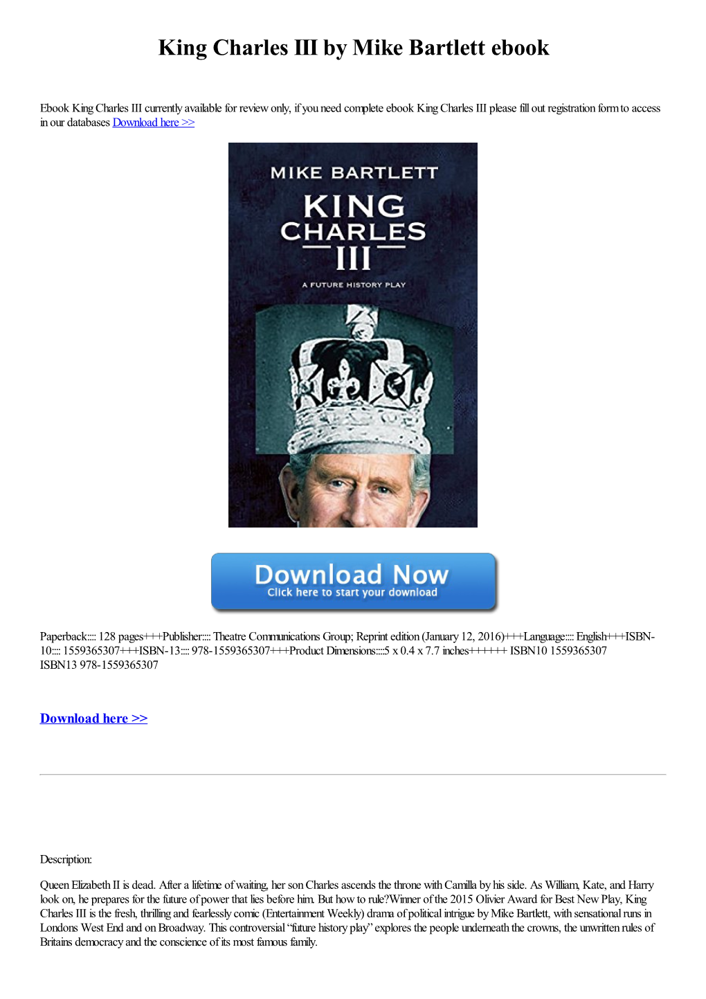 King Charles III by Mike Bartlett Ebook