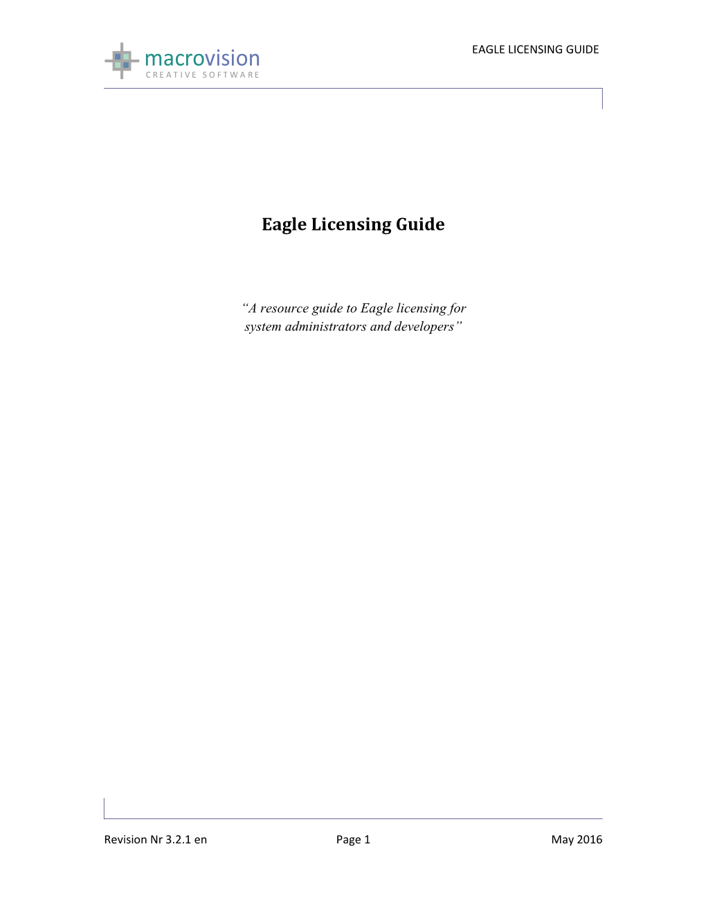 Eagle Licensing Guide C R E a T I V E S O F T W a R E