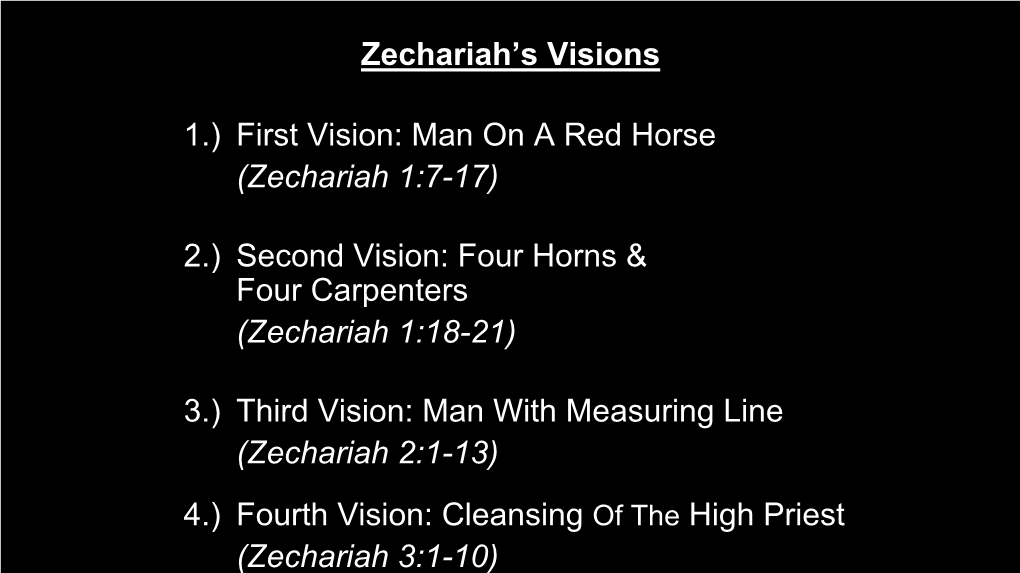 Zechariah’S Visions