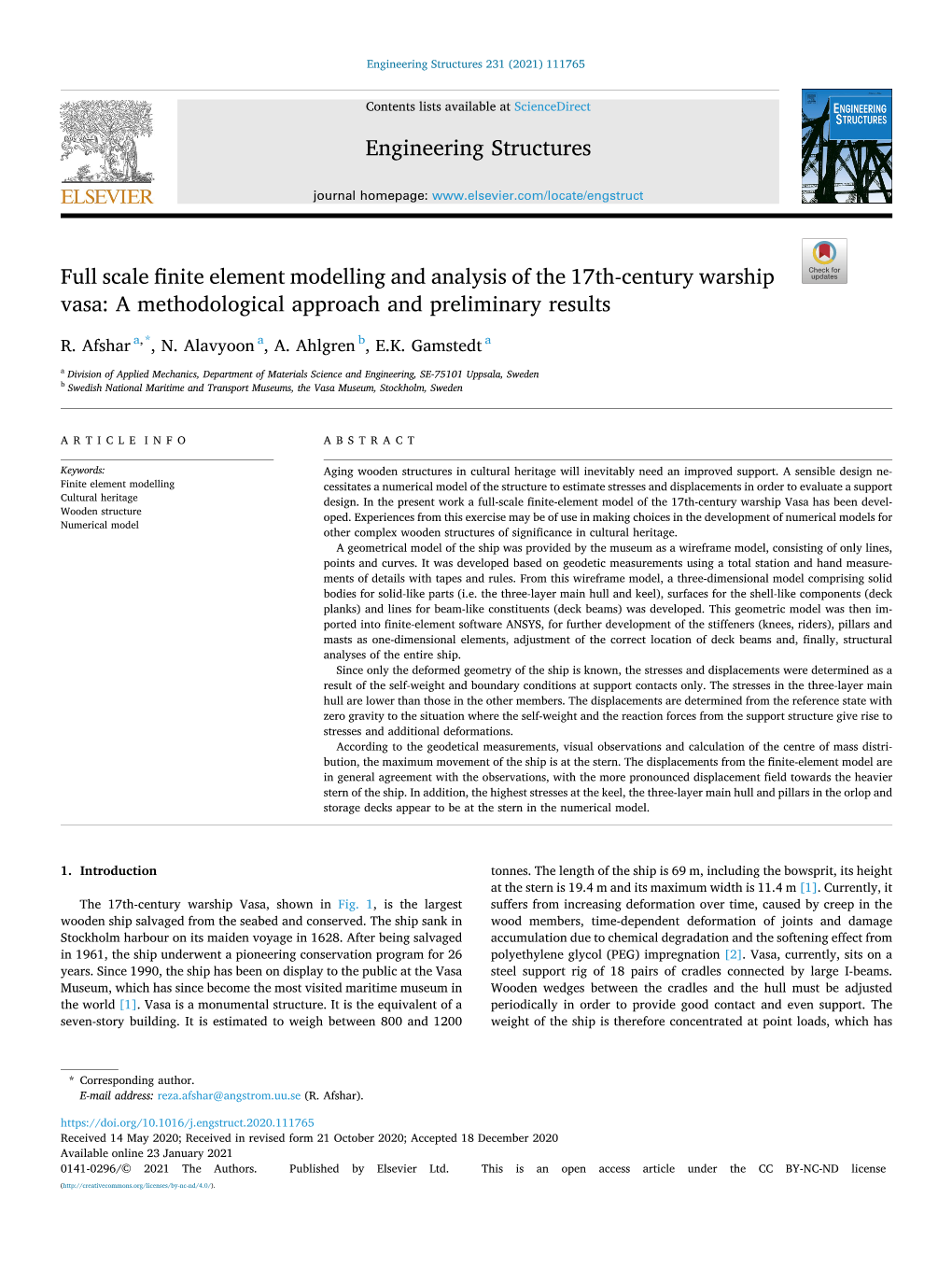 Full Scale Finite Element Modelling and Analysis of the 17Th