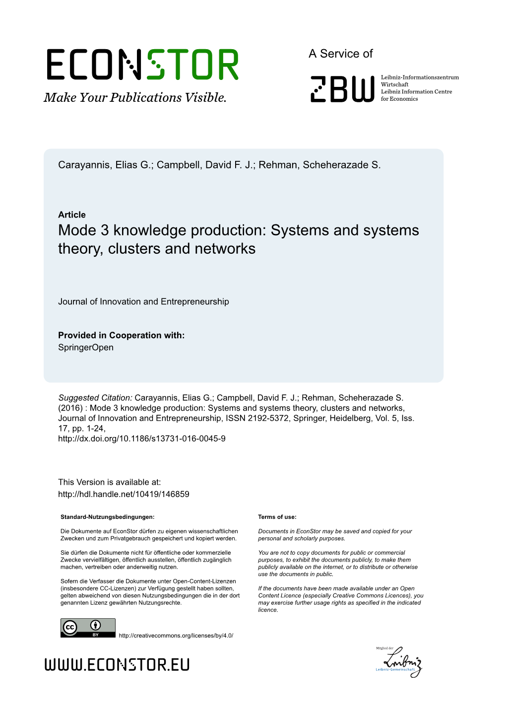 Systems and Systems Theory, Clusters and Networks