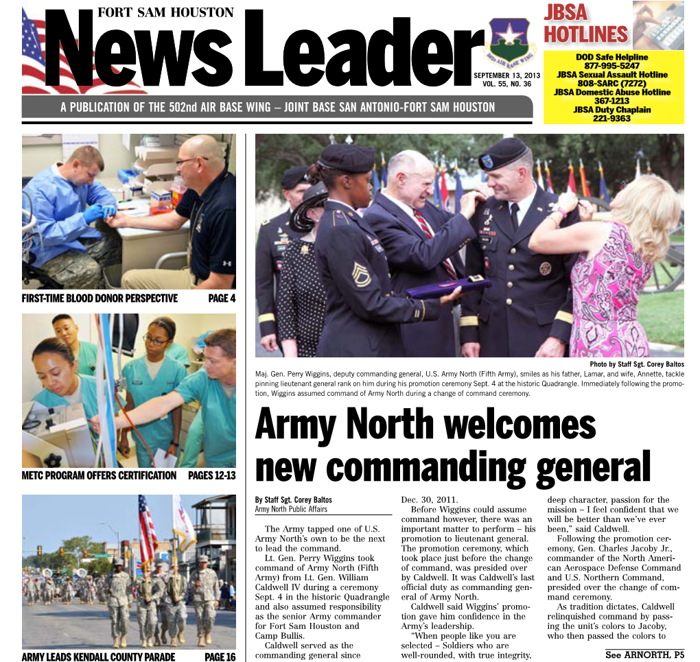 Army North Welcomes New Commanding General