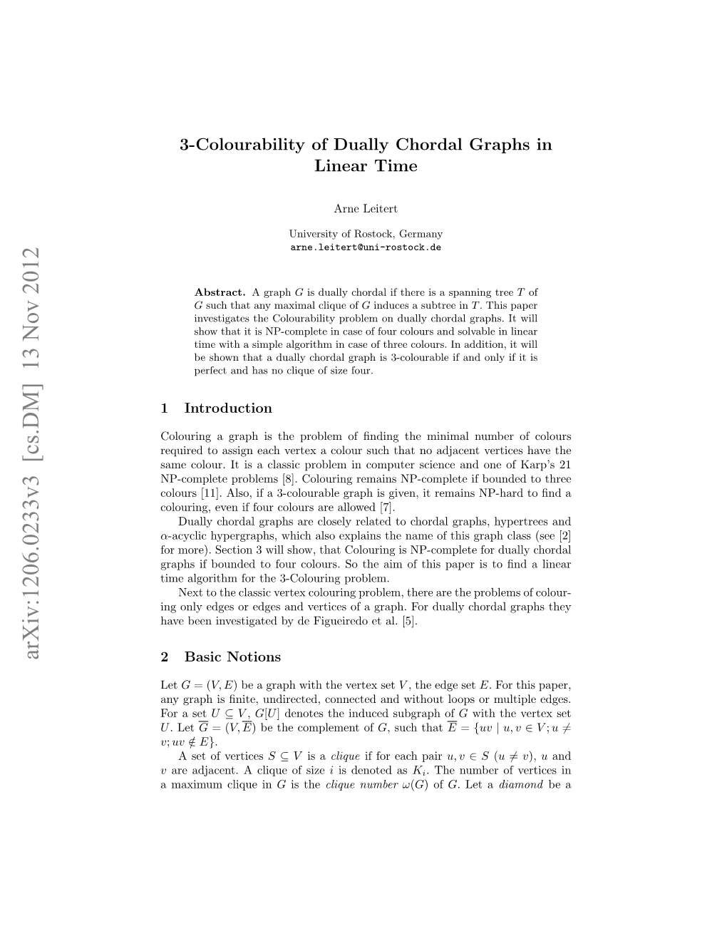 3-Colourability of Dually Chordal Graphs in Linear Time