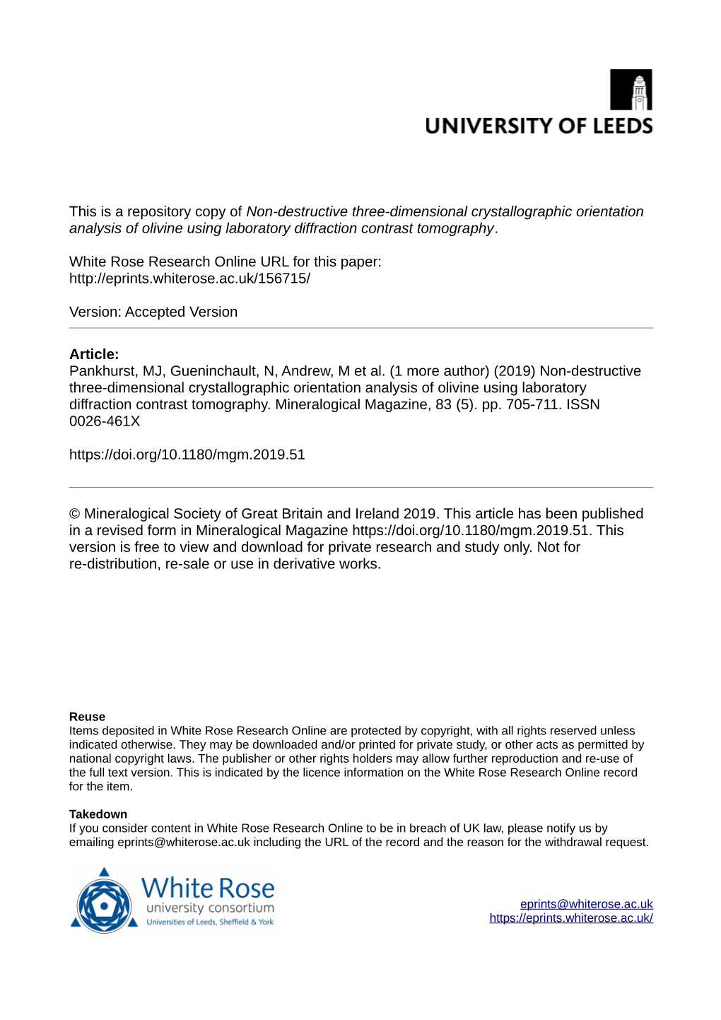 Non-Destructive Three-Dimensional Crystallographic Orientation Analysis of Olivine Using Laboratory Diffraction Contrast Tomography