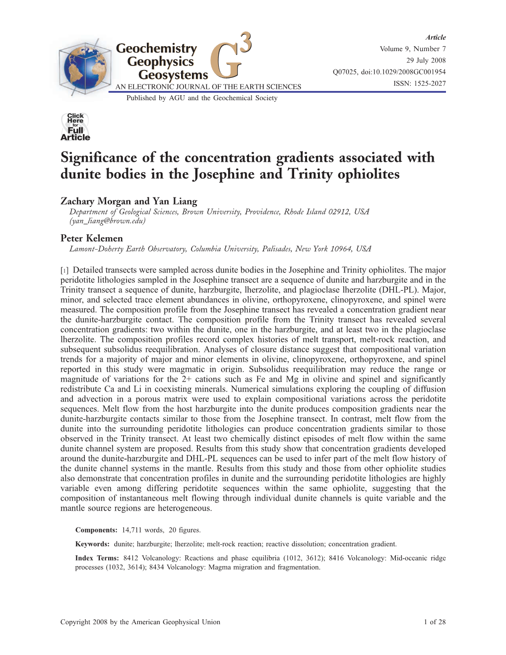 Significance of the Concentration Gradients Associated with Dunite Bodies in the Josephine and Trinity Ophiolites