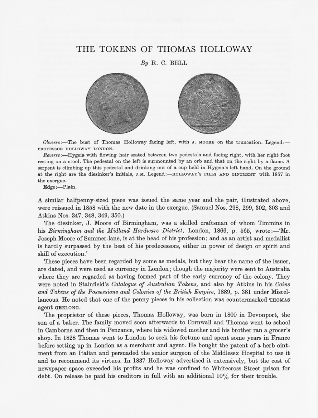 The Tokens of Thomas Holloway