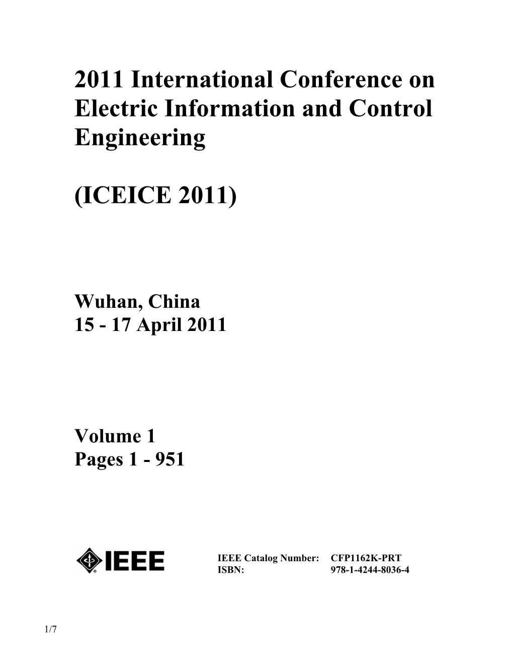 2011 International Conference on Electric Information and Control Engineering