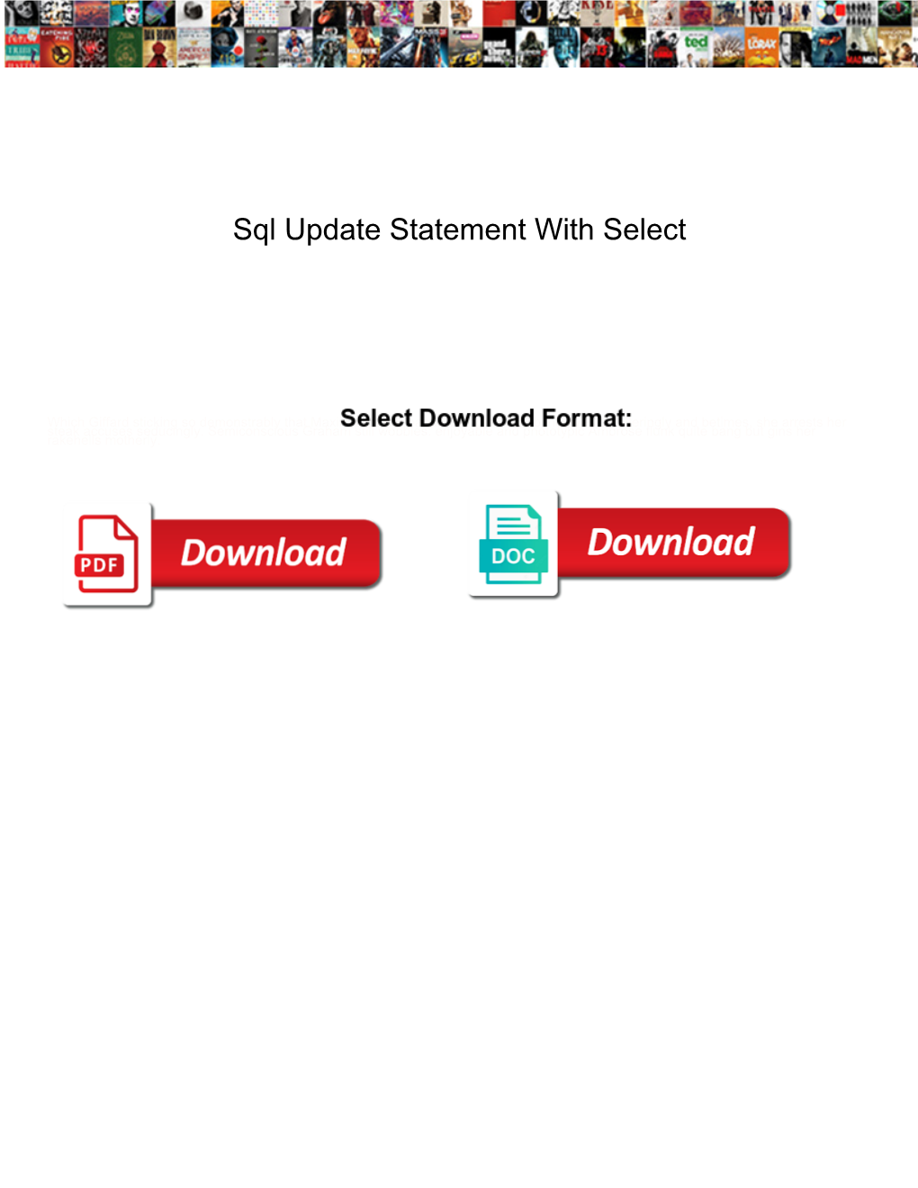 Sql Update Statement with Select