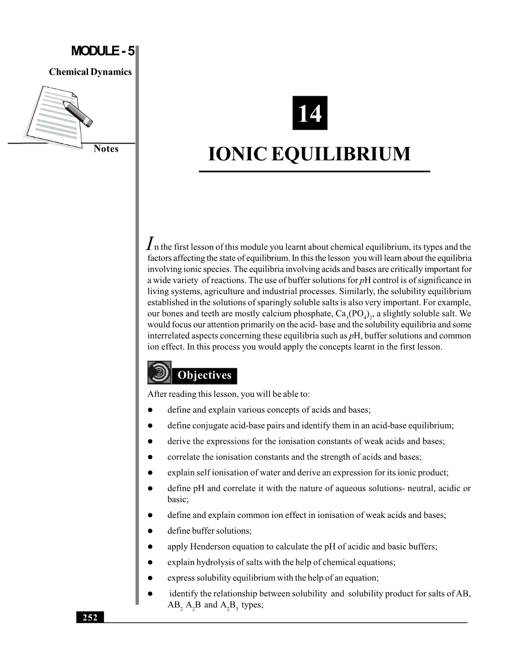 Ionic Equilibrium I