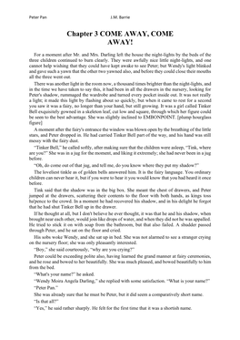 Chapter 3 Peter Pan Extract