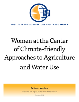 Women at the Center of Climate-Friendly Approaches to Agriculture and Water Use