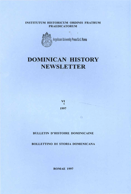 Dominican History Newsletter