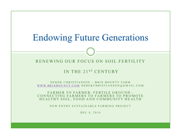 Endowing Future Generations