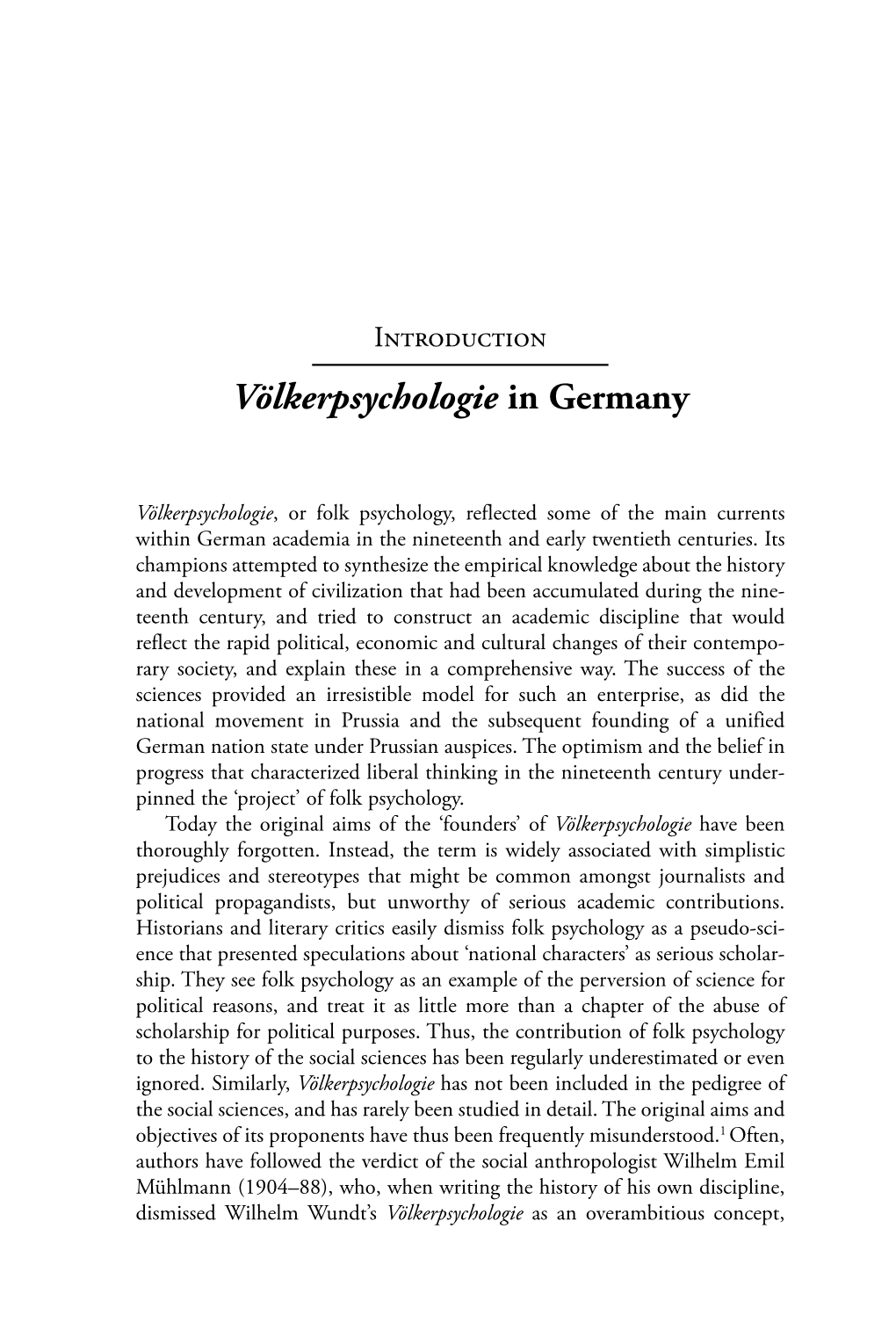 Völkerpsychologie in Germany