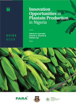 Innovation Opportunitiesin Plantain Production in Nigeria