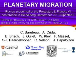 PLANETARY MIGRATION Review Presented at the Protostars & Planets VI Conference in Heidelberg, September 2013 (Updated)