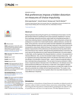 Risk Preferences Impose a Hidden Distortion on Measures of Choice Impulsivity