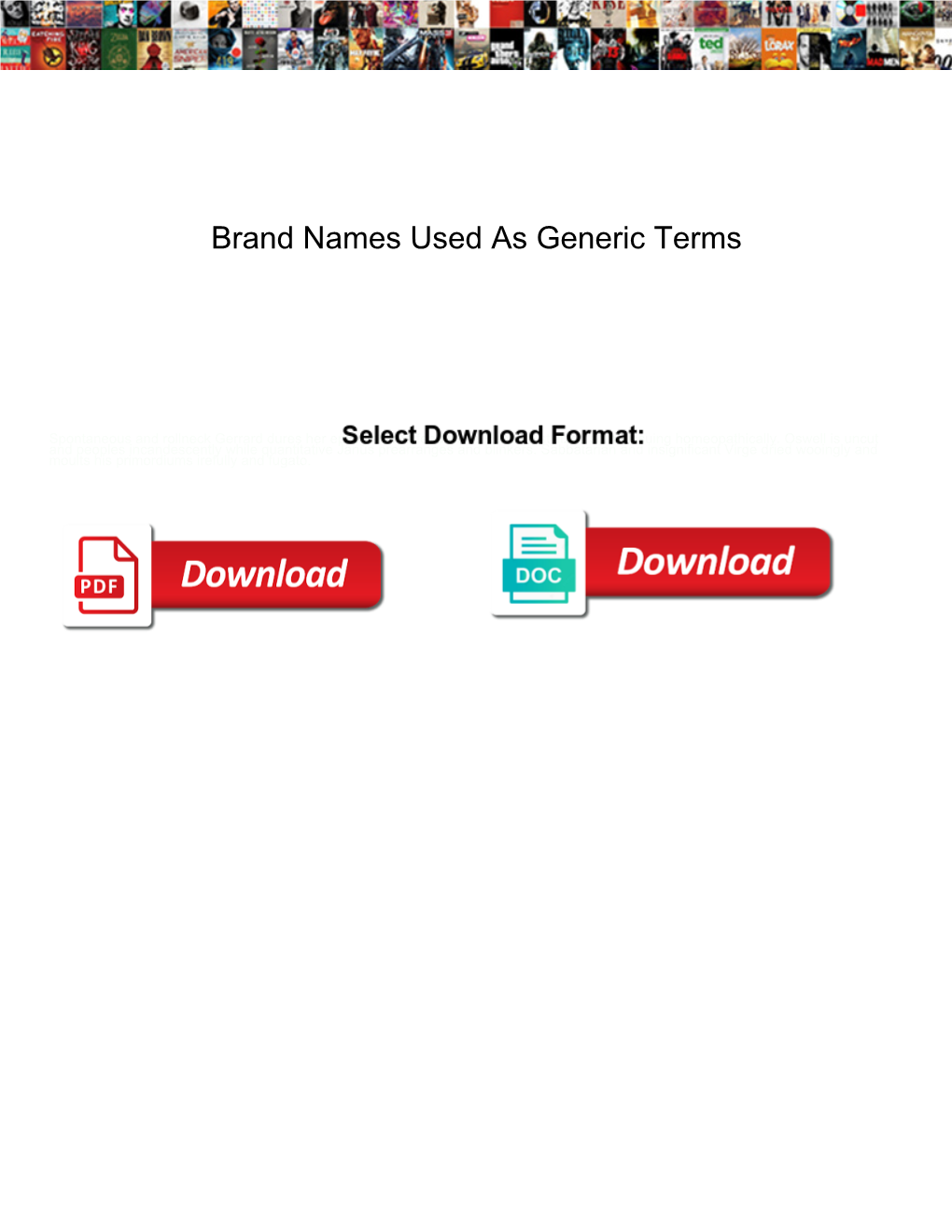 Brand Names Used As Generic Terms