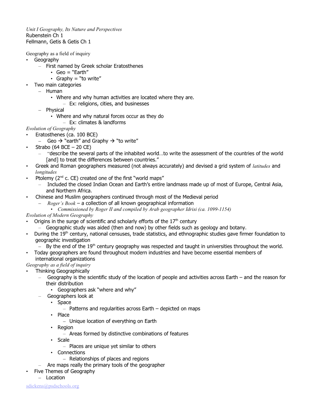 Unit I Geography, Its Nature and Perspectives s1