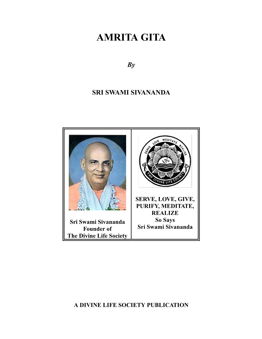 Amrita Gita by Sri Swami Sivananda