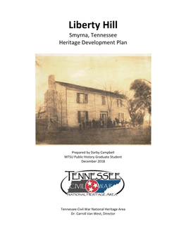 Liberty Hill Smyrna, Tennessee Heritage Development Plan