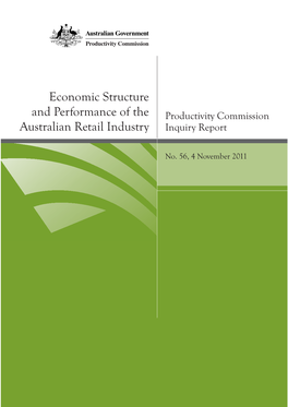 Economic Structure and Performance of the Australian Retail Industry, Report No