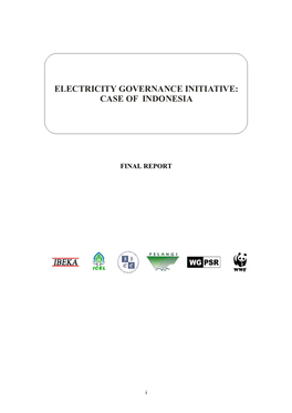 Electricity Governance Initiative: Case of Indonesia