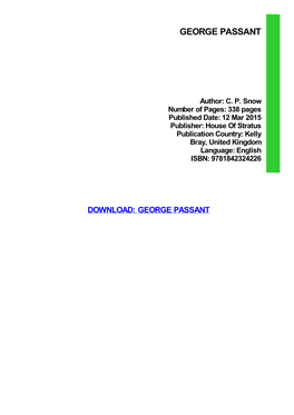 PDF Download George Passant Pdf Free Download