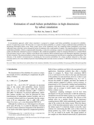 Estimation of Small Failure Probabilities in High Dimensions by Subset Simulation