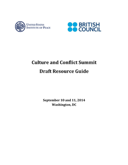 Culture and Conflict Summit Draft Resource Guide