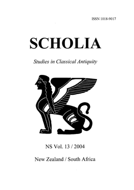 Studies in Classical Antiquity NS Vol. 13 I 2004 New Zealand I South Africa