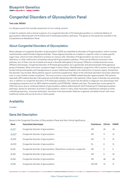 Blueprint Genetics Congenital Disorders of Glycosylation Panel
