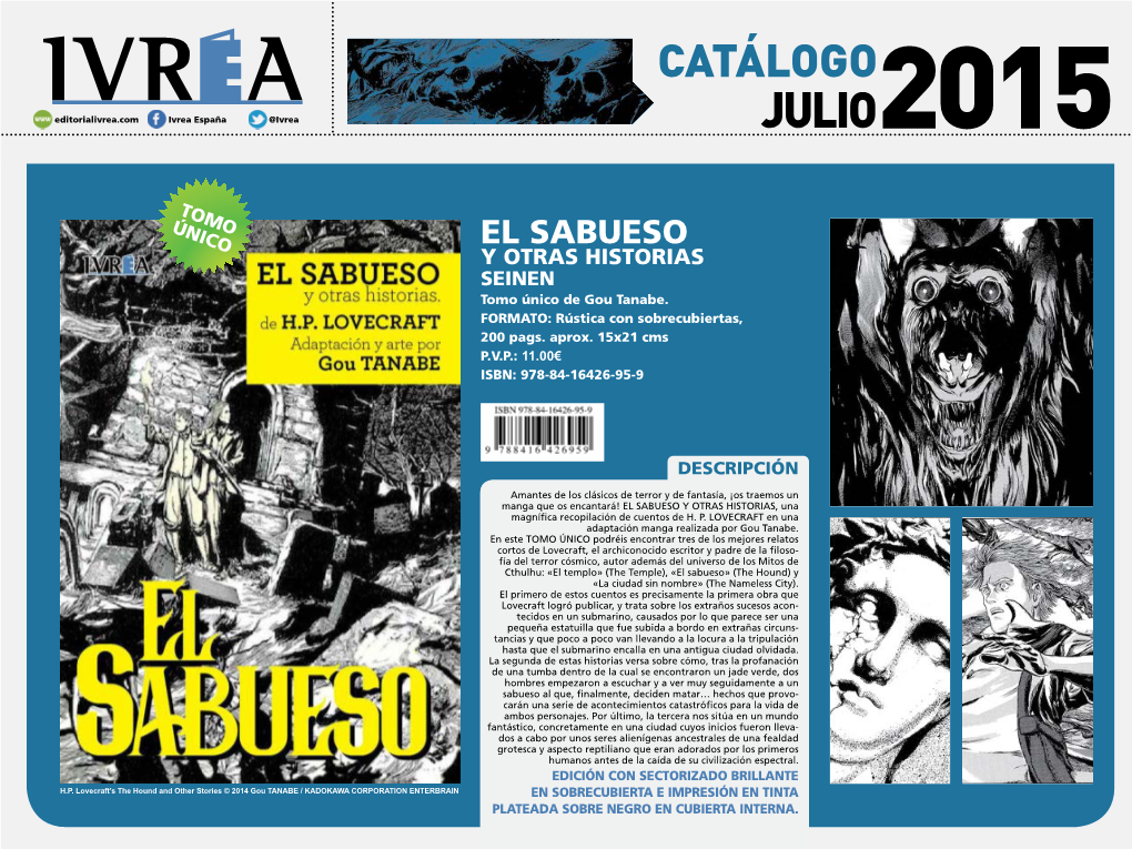 CATÁLOGO Editorialivrea.Com Ivrea España @Ivrea JULIO2015