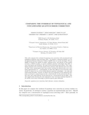 Comparing the Overhead of Topological and Concatenated Quantum Error Correction