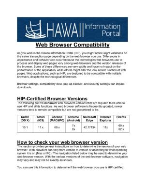HIP Browser Compatibility