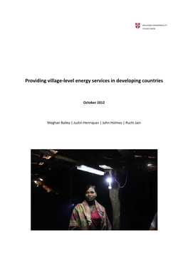 Providing Village-Level Energy Services in Developing Countries