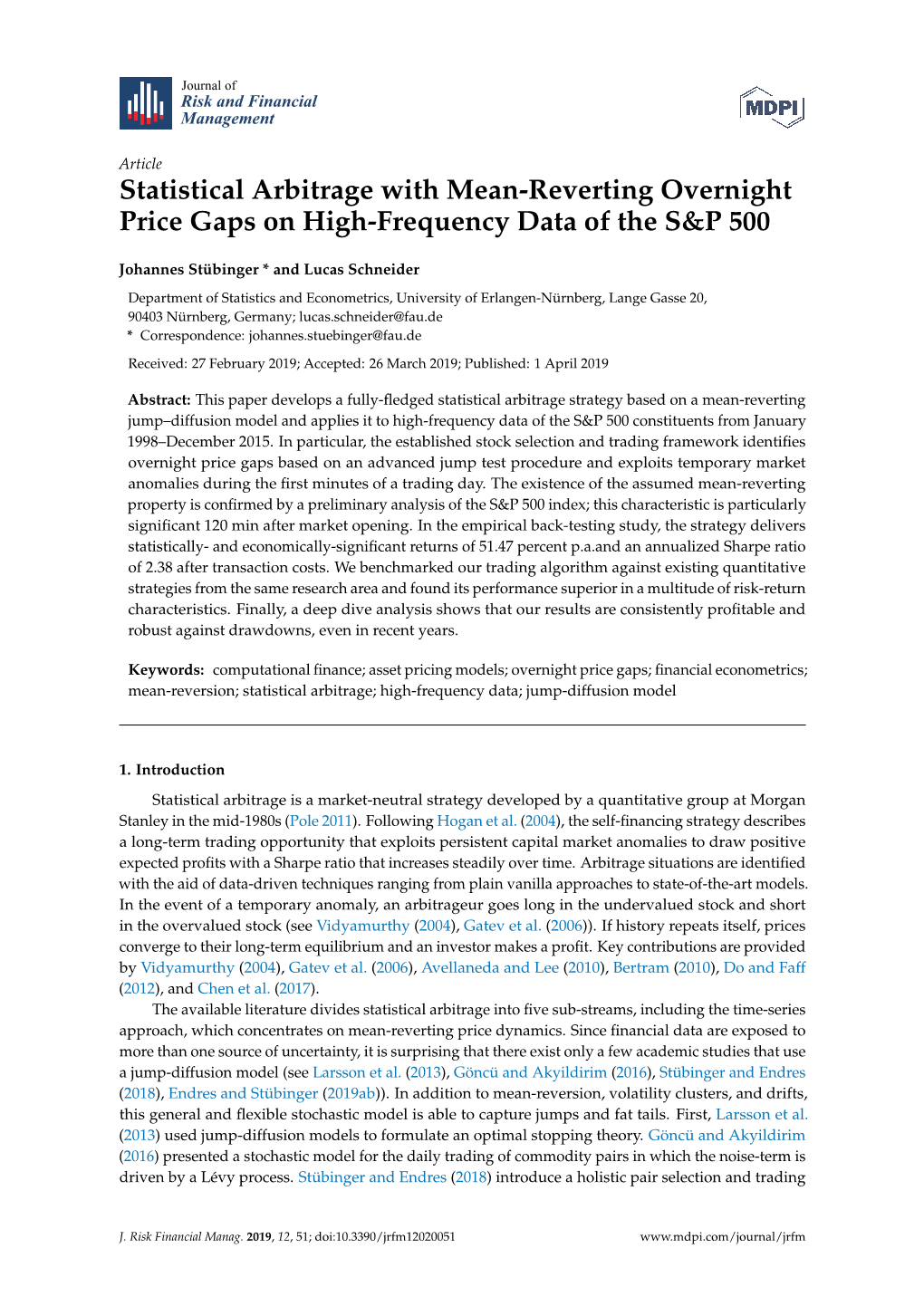 Statistical Arbitrage with Mean-Reverting Overnight Price Gaps on High-Frequency Data of the S&P