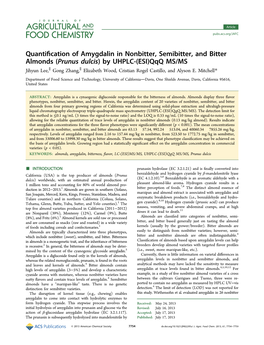 Quantification of Amygdalin in Nonbitter, Semibitter, and Bitter