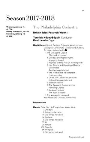 British Isles Festival: Week 1 at 8:00 Yannick Nézet-Séguin Conductor Paul Jacobs Organ