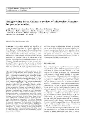 A Review of Photoelasticimetry in Granular Matter