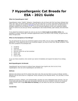 7 Hypoallergenic Cat Breeds for ESA - 2021 Guide