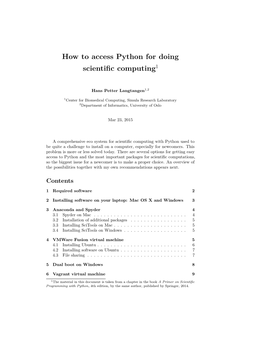 How to Access Python for Doing Scientific Computing