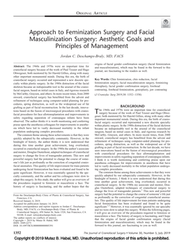 Approach to Feminization Surgery and Facial Masculinization Surgery: Aesthetic Goals and Principles of Management