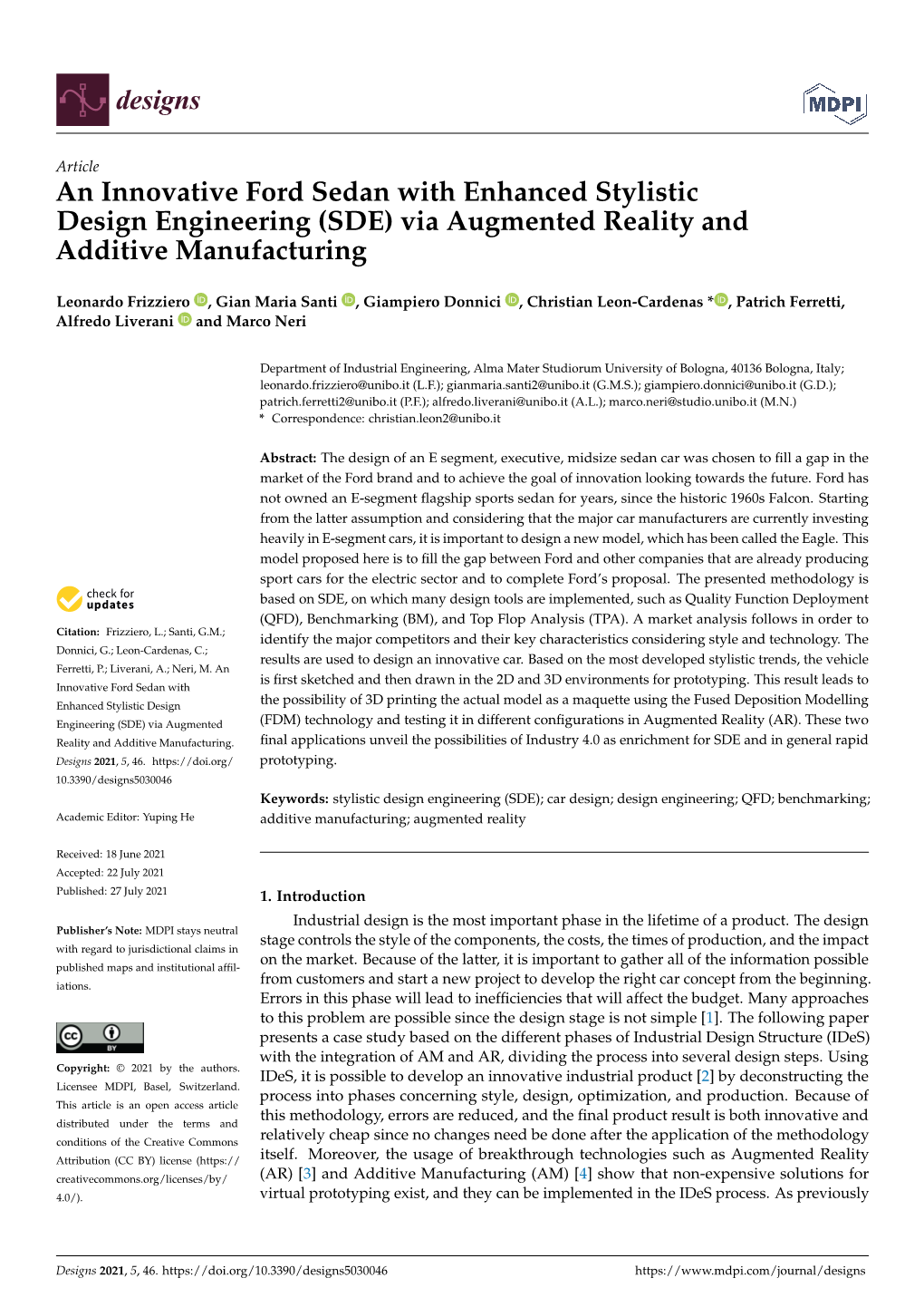 (SDE) Via Augmented Reality and Additive Manufacturing