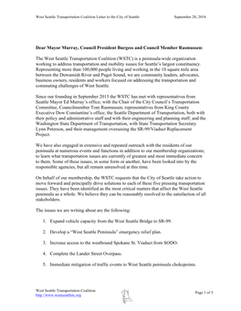 WSTC Letter to the City of Seattle – September 28 2014