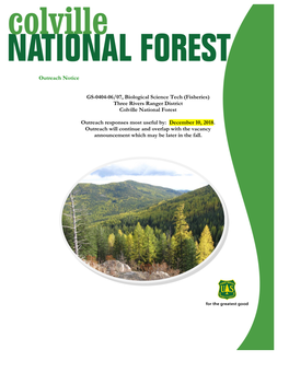 Three Rivers Ranger District Colville National Forest Outreac