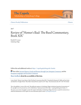 Homer's Iliad: the Basel Commentary, Book XIX