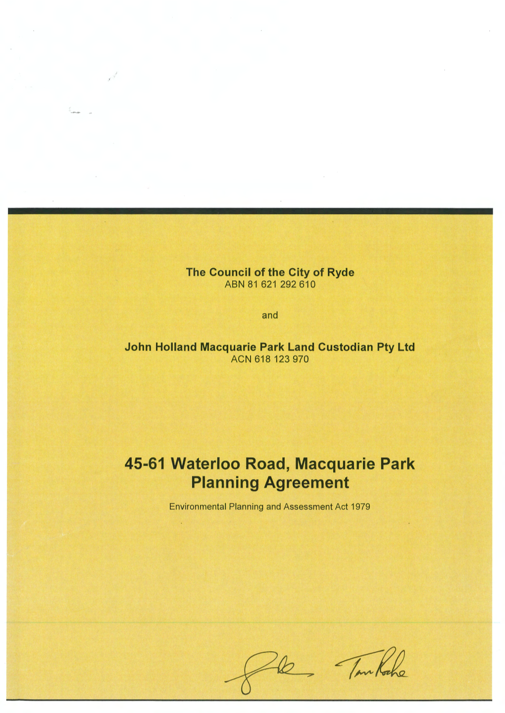 45-61 Waterloo Road, Macquarie Park Planning Agreement