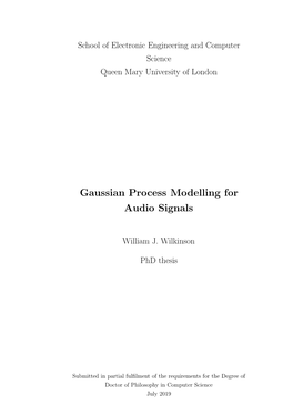 Gaussian Process Modelling for Audio Signals