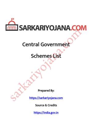 Central Govt. Schemes